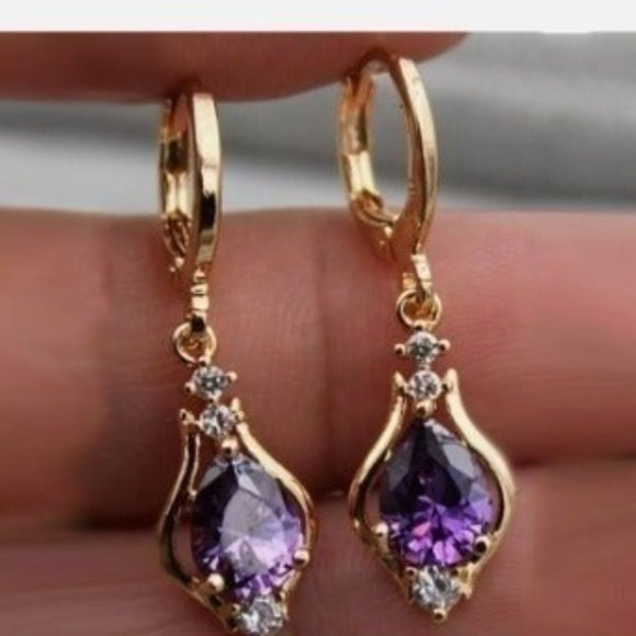 Jewelry - new AAA purple Cubic Zirconia Earrings